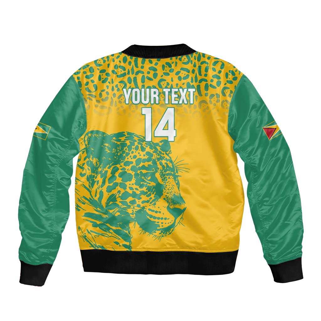 Custom Guyana Football Sleeve Zip Bomber Jacket 2025 Go Golden Jaguars