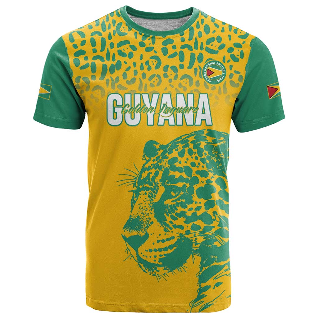 Custom Guyana Football T Shirt 2025 Go Golden Jaguars
