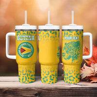 Custom Guyana Football Tumbler With Handle 2025 Go Golden Jaguars