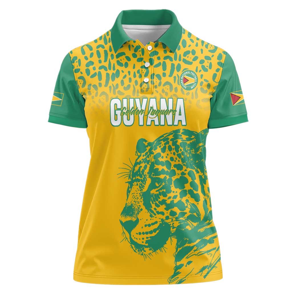 Custom Guyana Football Women Polo Shirt 2025 Go Golden Jaguars