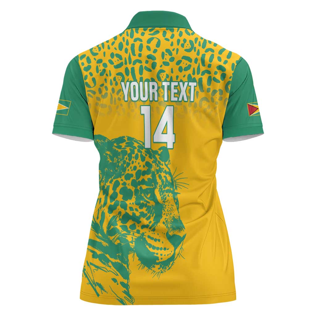 Custom Guyana Football Women Polo Shirt 2025 Go Golden Jaguars