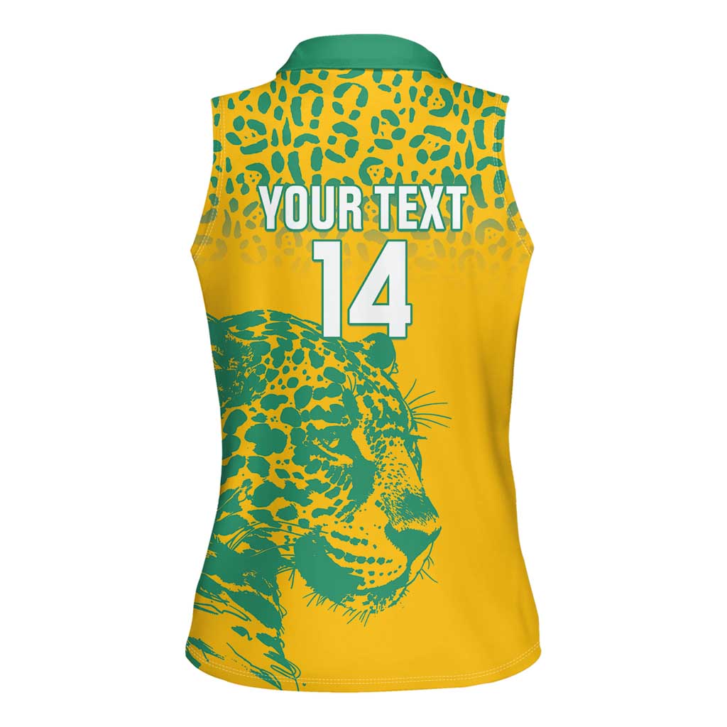 Custom Guyana Football Women Sleeveless Polo Shirt 2025 Go Golden Jaguars
