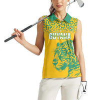Custom Guyana Football Women Sleeveless Polo Shirt 2025 Go Golden Jaguars