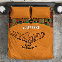 Custom Zambia Football Bedding Set Copper Queens Kente Pattern - Wonder Print Shop