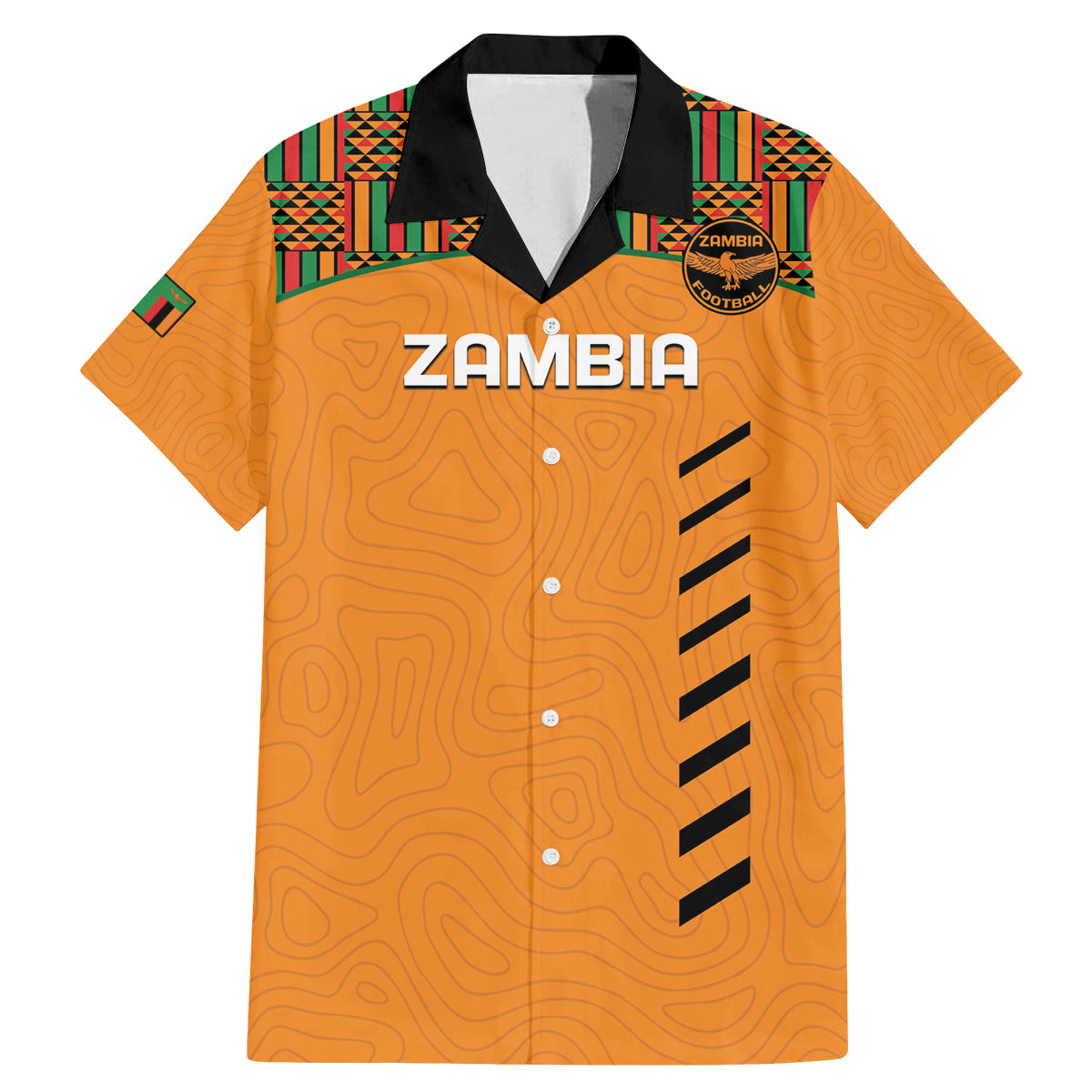 Custom Zambia Football Family Matching Mermaid Dress and Hawaiian Shirt Copper Queens Kente Pattern - Wonder Print Shop