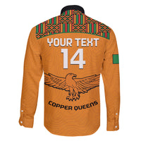 Custom Zambia Football Family Matching Puletasi and Hawaiian Shirt Copper Queens Kente Pattern - Wonder Print Shop