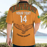 Custom Zambia Football Hawaiian Shirt Copper Queens Kente Pattern - Wonder Print Shop