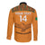 Custom Zambia Football Long Sleeve Button Shirt Copper Queens Kente Pattern - Wonder Print Shop