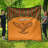 Custom Zambia Football Quilt Copper Queens Kente Pattern - Wonder Print Shop