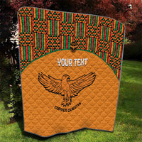 Custom Zambia Football Quilt Copper Queens Kente Pattern - Wonder Print Shop