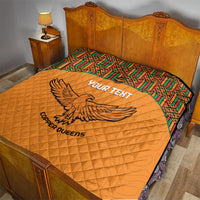 Custom Zambia Football Quilt Copper Queens Kente Pattern - Wonder Print Shop