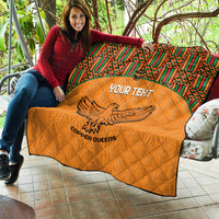 Custom Zambia Football Quilt Copper Queens Kente Pattern - Wonder Print Shop