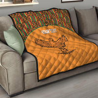 Custom Zambia Football Quilt Copper Queens Kente Pattern - Wonder Print Shop