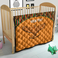 Custom Zambia Football Quilt Copper Queens Kente Pattern - Wonder Print Shop