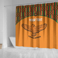Custom Zambia Football Shower Curtain Copper Queens Kente Pattern