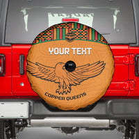 Custom Zambia Football Spare Tire Cover Copper Queens Kente Pattern - Wonder Print Shop