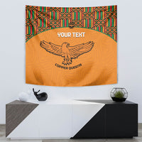 Custom Zambia Football Tapestry Copper Queens Kente Pattern - Wonder Print Shop