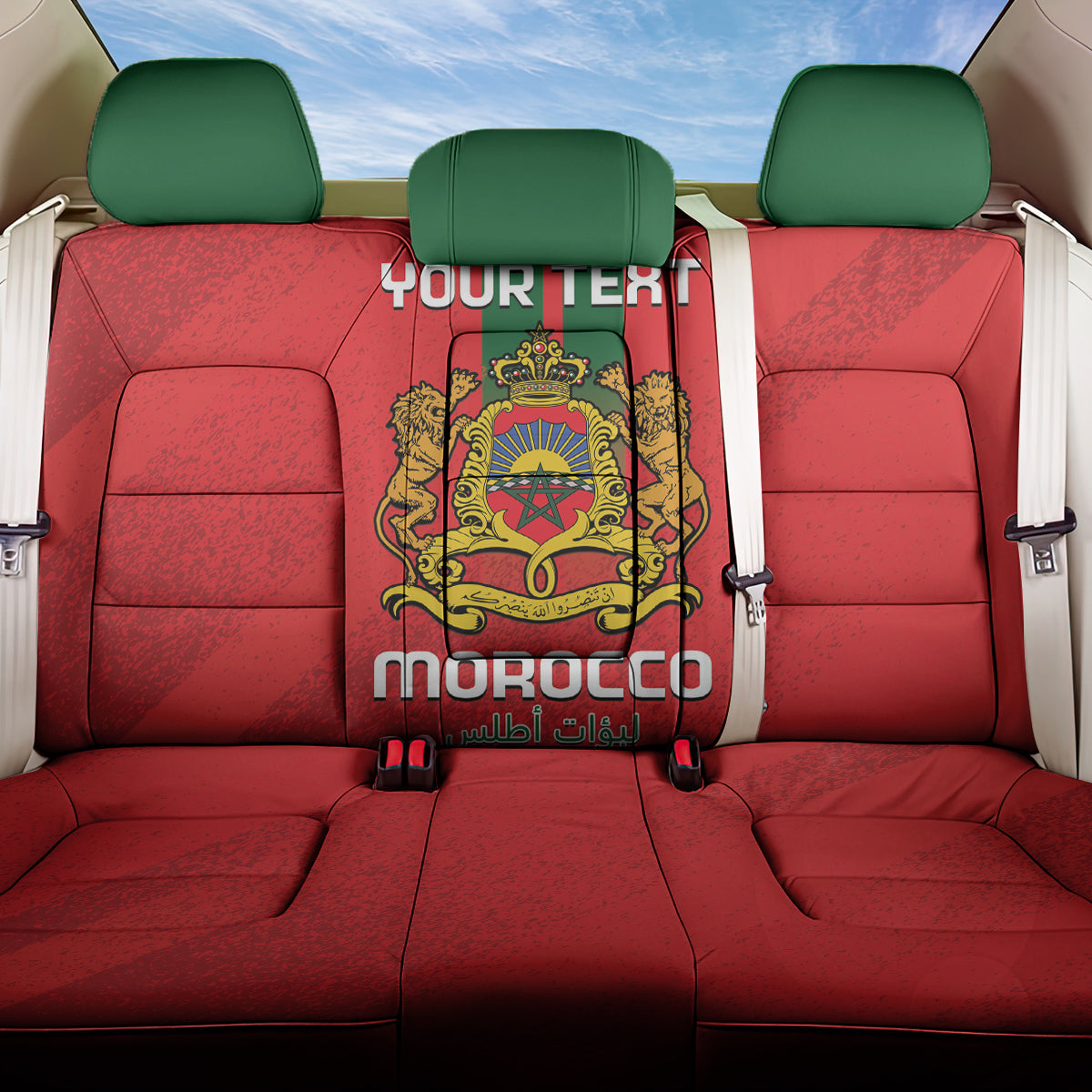 Custom Morocco Football Back Car Seat Cover Go Lionesses of Atlas - Wonder Print Shop