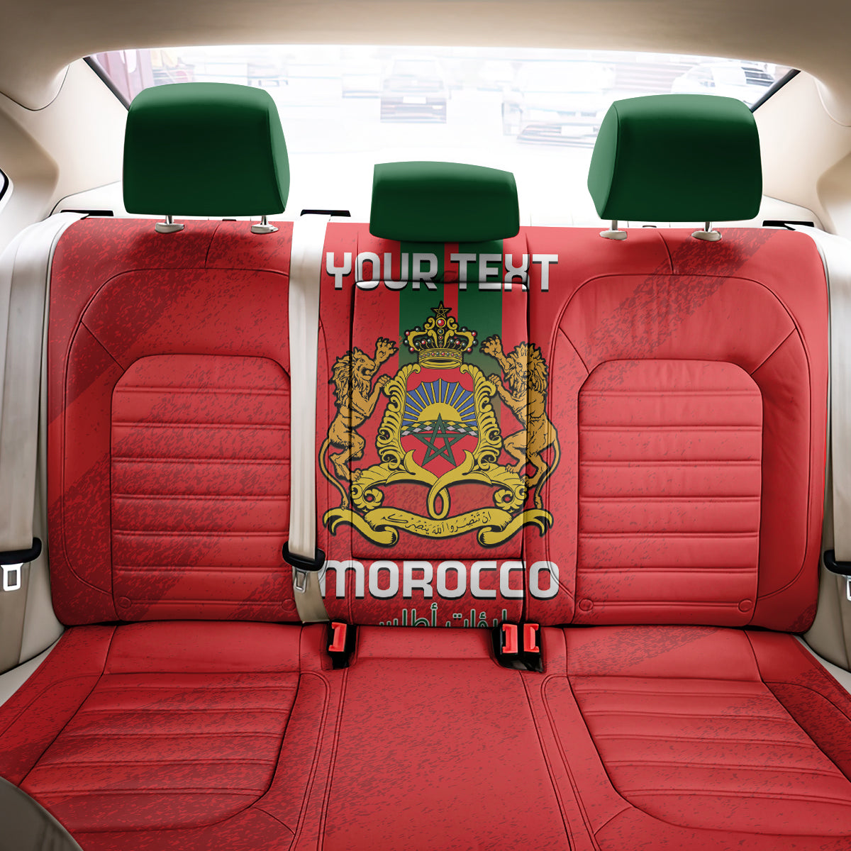 Custom Morocco Football Back Car Seat Cover Go Lionesses of Atlas - Wonder Print Shop