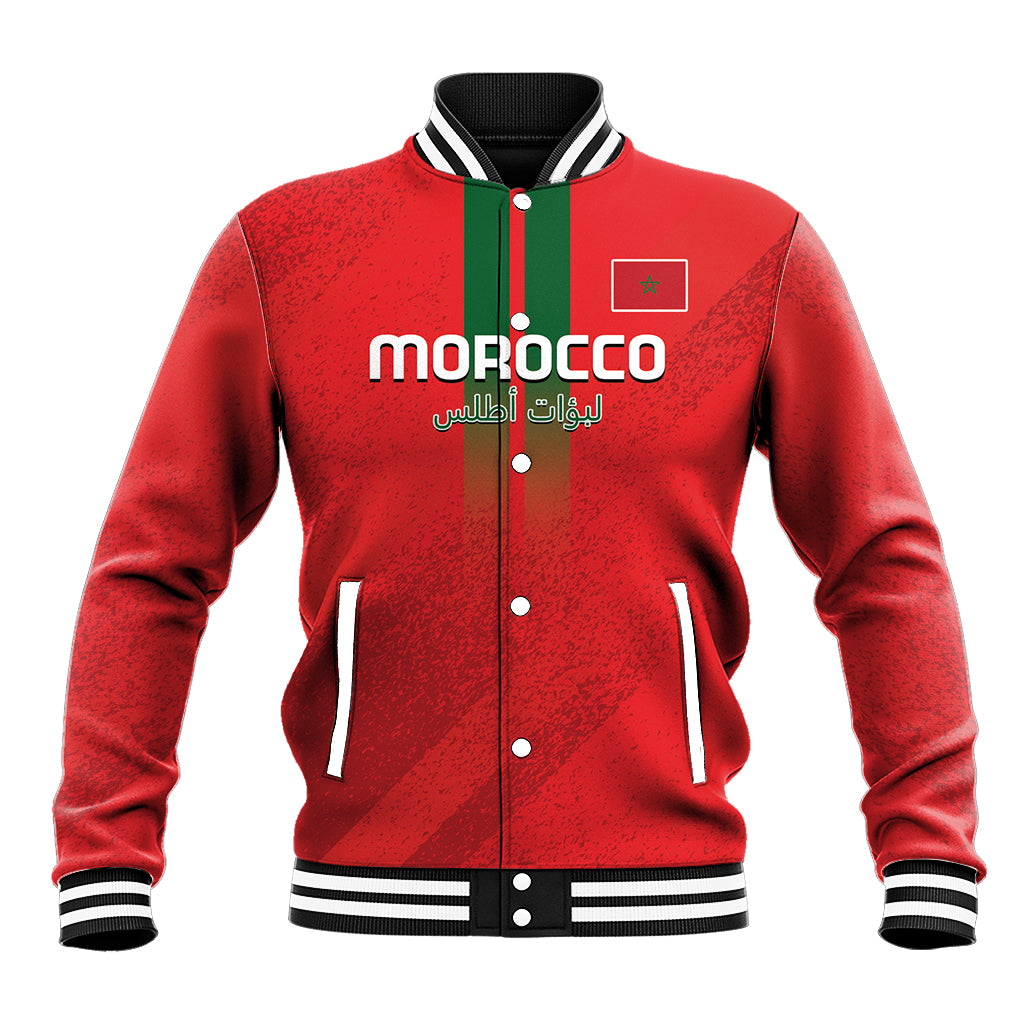 Custom Morocco Football Baseball Jacket Go Lionesses of Atlas - Wonder Print Shop