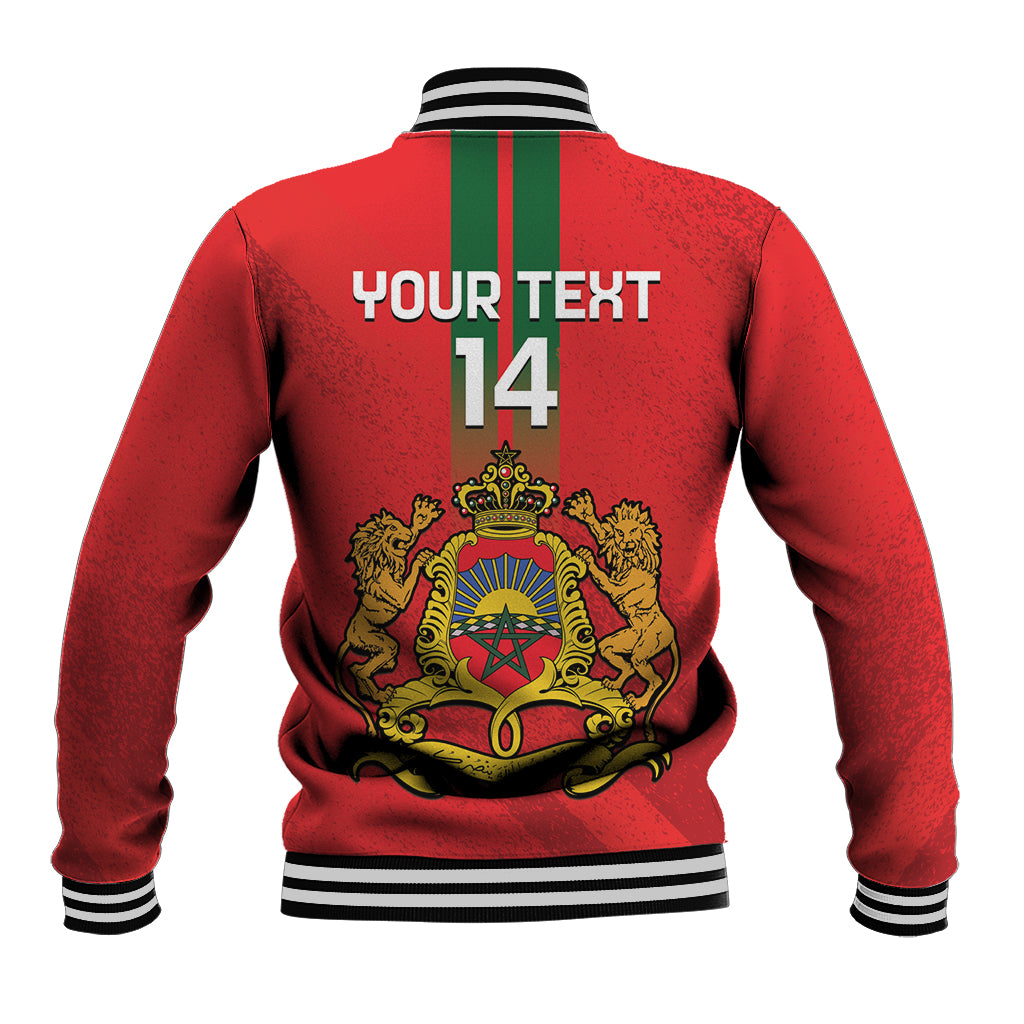 Custom Morocco Football Baseball Jacket Go Lionesses of Atlas - Wonder Print Shop
