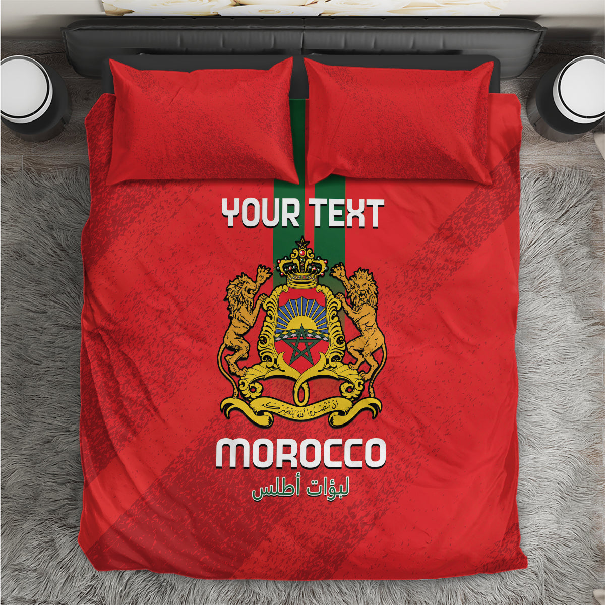 Custom Morocco Football Bedding Set Go Lionesses of Atlas