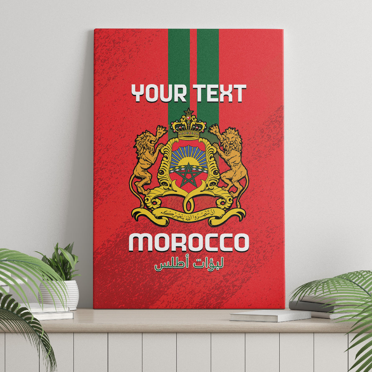 Custom Morocco Football Canvas Wall Art Go Lionesses of Atlas - Wonder Print Shop