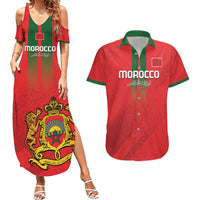 Custom Morocco Football Couples Matching Summer Maxi Dress and Hawaiian Shirt Go Lionesses of Atlas - Wonder Print Shop