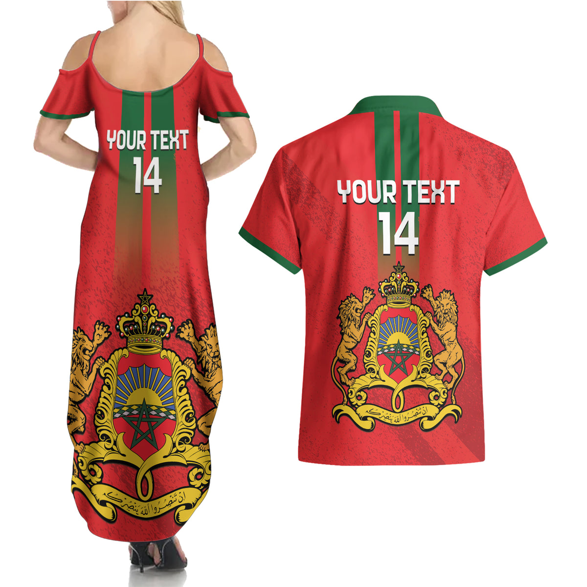 Custom Morocco Football Couples Matching Summer Maxi Dress and Hawaiian Shirt Go Lionesses of Atlas - Wonder Print Shop