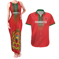Custom Morocco Football Couples Matching Tank Maxi Dress and Hawaiian Shirt Go Lionesses of Atlas - Wonder Print Shop