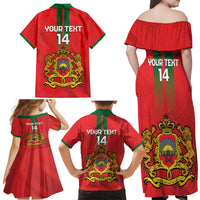 Custom Morocco Football Family Matching Off Shoulder Maxi Dress and Hawaiian Shirt Go Lionesses of Atlas - Wonder Print Shop