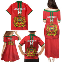 Custom Morocco Football Family Matching Puletasi and Hawaiian Shirt Go Lionesses of Atlas - Wonder Print Shop