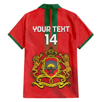 Custom Morocco Football Family Matching Short Sleeve Bodycon Dress and Hawaiian Shirt Go Lionesses of Atlas - Wonder Print Shop