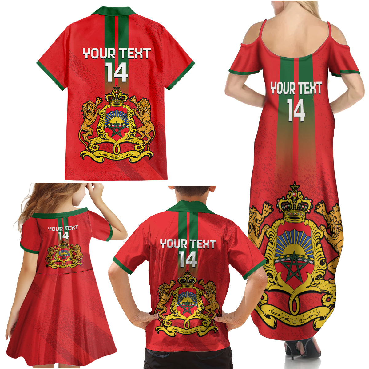 Custom Morocco Football Family Matching Summer Maxi Dress and Hawaiian Shirt Go Lionesses of Atlas - Wonder Print Shop