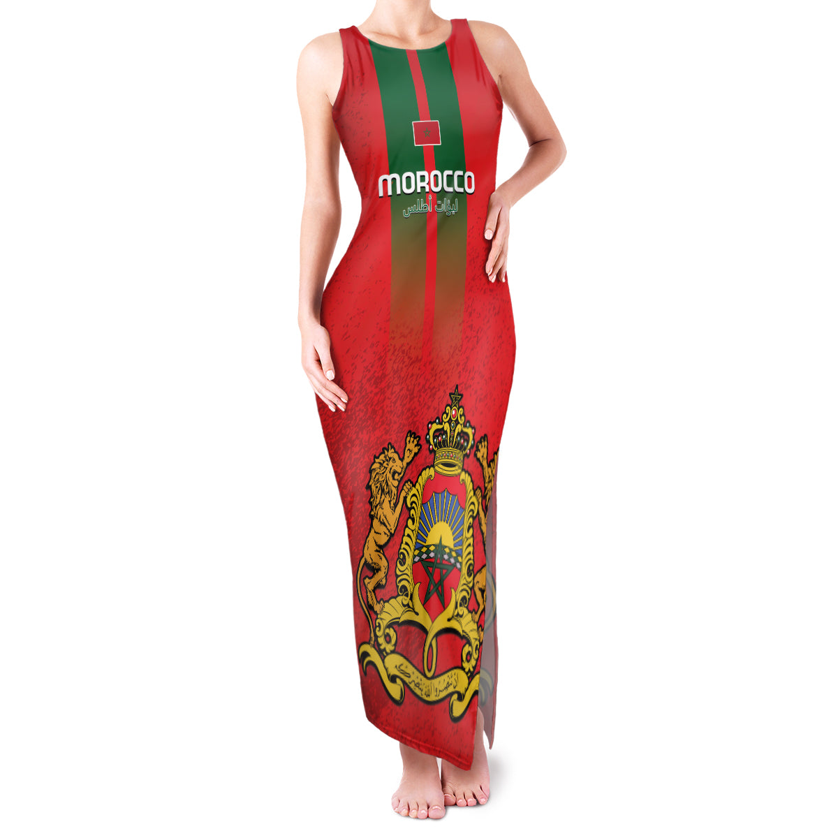 Custom Morocco Football Family Matching Tank Maxi Dress and Hawaiian Shirt Go Lionesses of Atlas - Wonder Print Shop