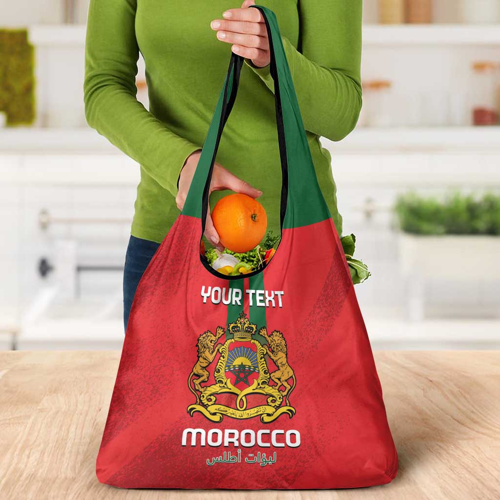 Custom Morocco Football Grocery Bag Go Lionesses of Atlas
