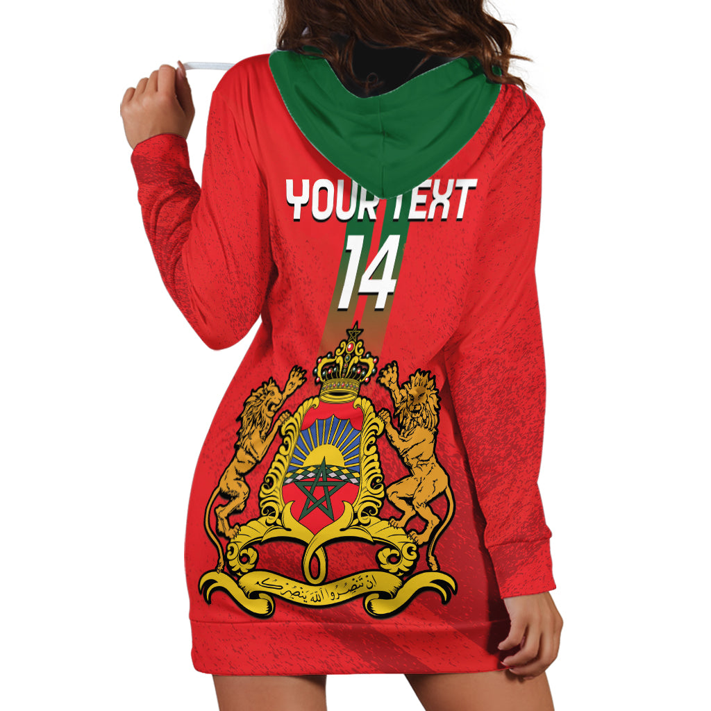 Custom Morocco Football Hoodie Dress Go Lionesses of Atlas - Wonder Print Shop