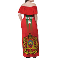 Custom Morocco Football Off Shoulder Maxi Dress Go Lionesses of Atlas - Wonder Print Shop