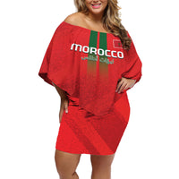 Custom Morocco Football Off Shoulder Short Dress Go Lionesses of Atlas - Wonder Print Shop