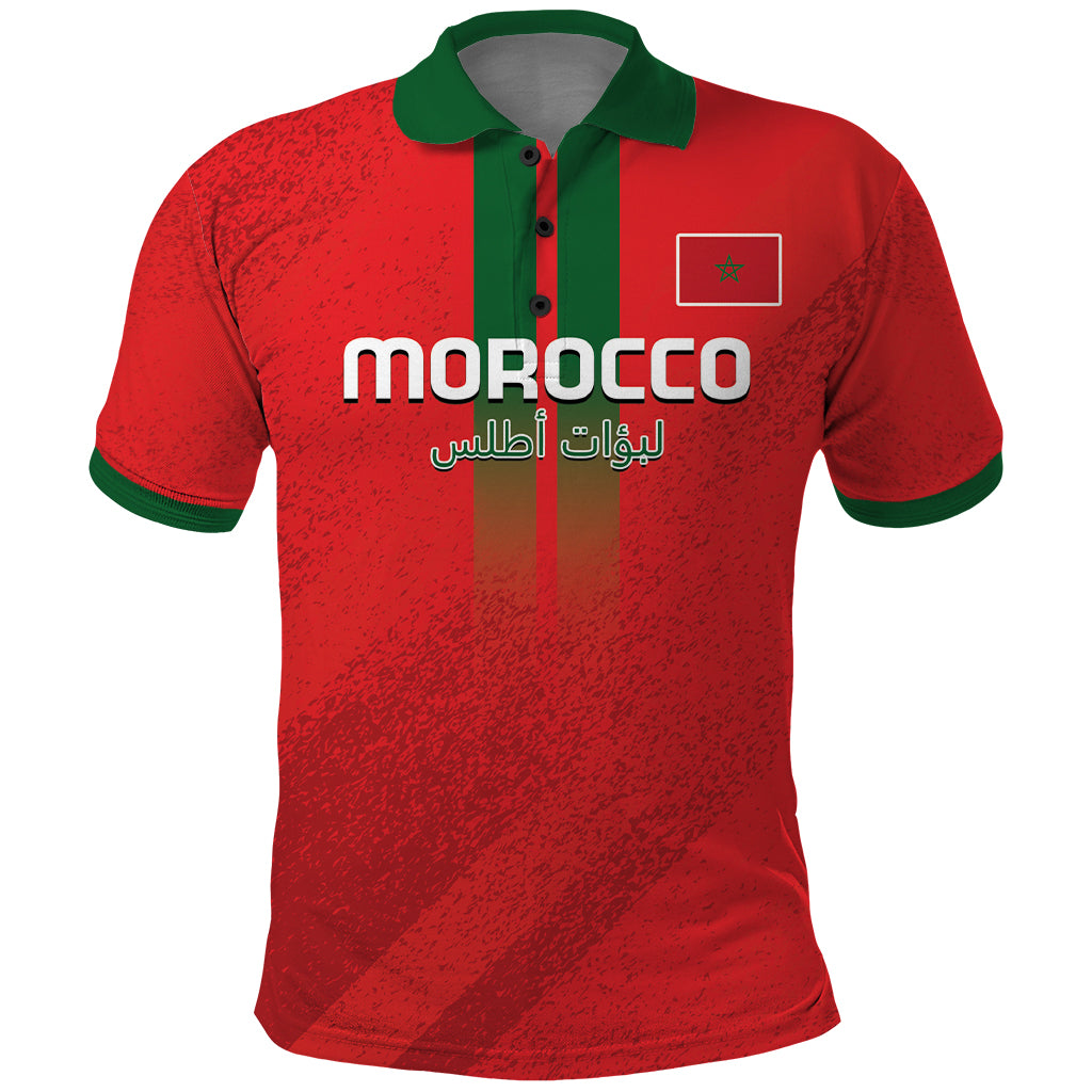 Custom Morocco Football Polo Shirt Go Lionesses of Atlas - Wonder Print Shop