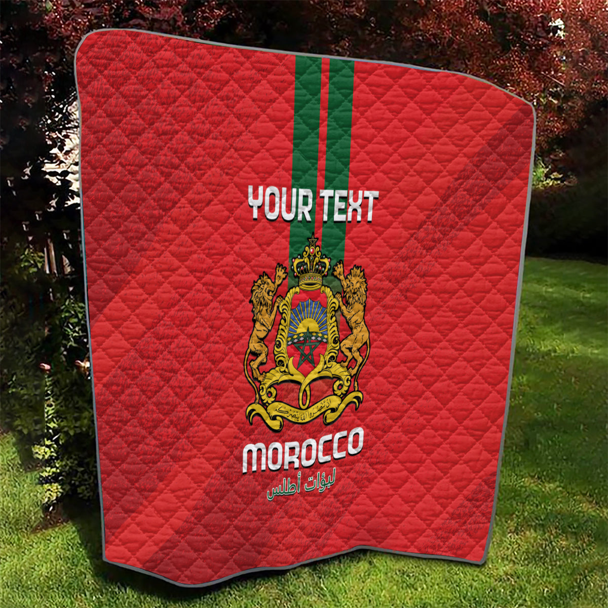 Custom Morocco Football Quilt Go Lionesses of Atlas - Wonder Print Shop