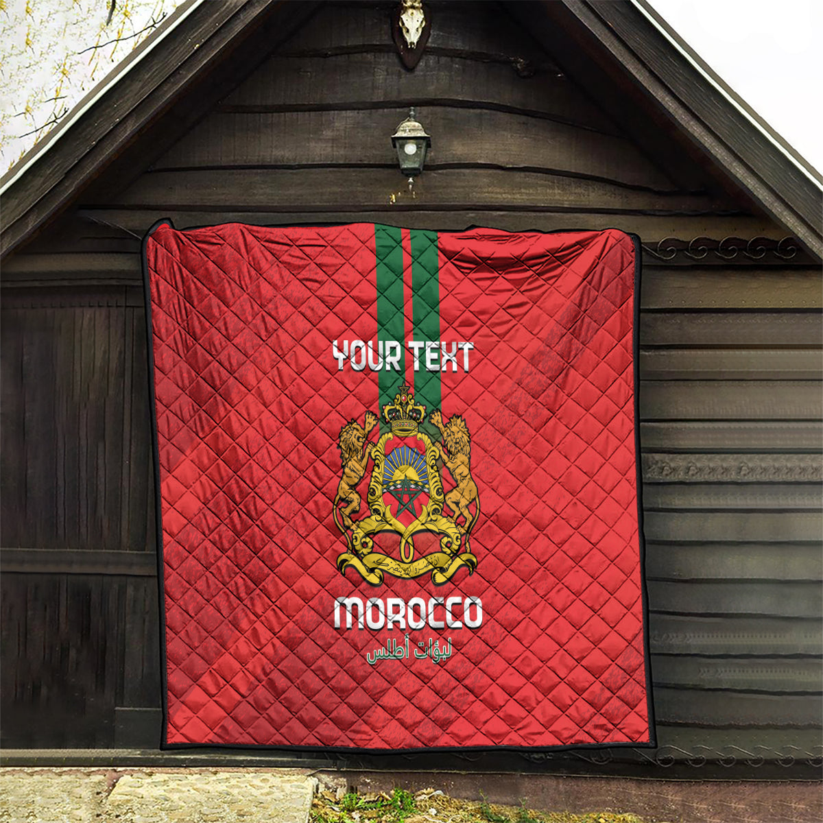 Custom Morocco Football Quilt Go Lionesses of Atlas - Wonder Print Shop
