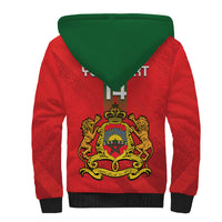 Custom Morocco Football Sherpa Hoodie Go Lionesses of Atlas - Wonder Print Shop