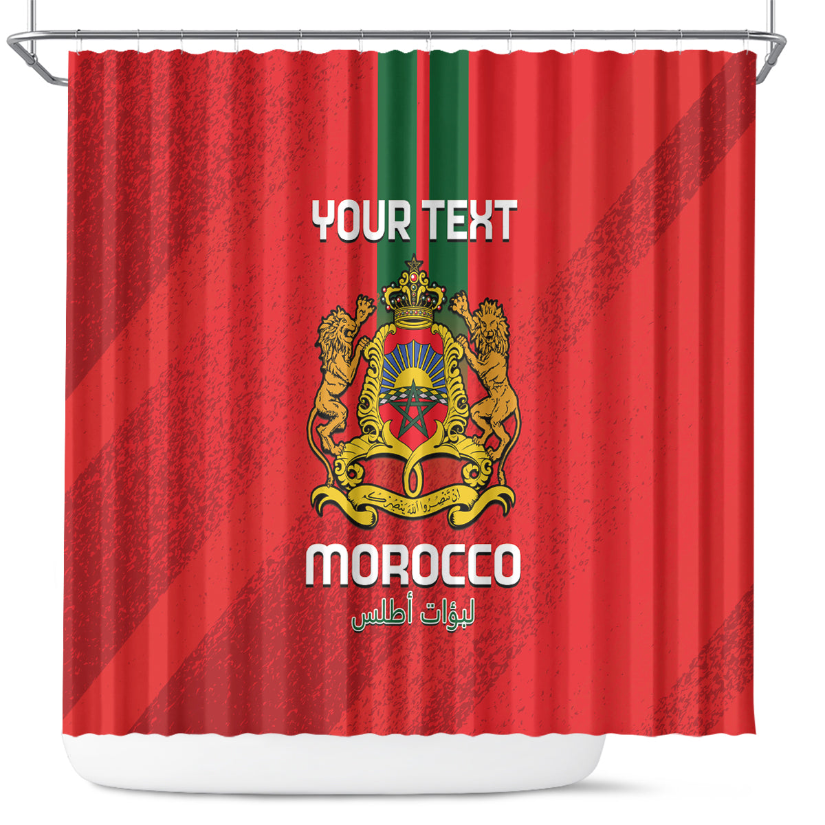 Custom Morocco Football Shower Curtain Go Lionesses of Atlas