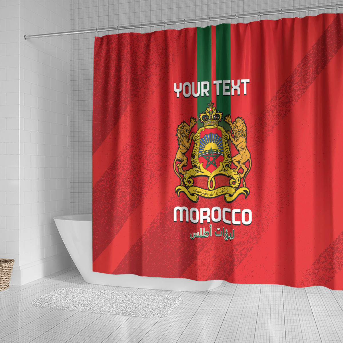 Custom Morocco Football Shower Curtain Go Lionesses of Atlas