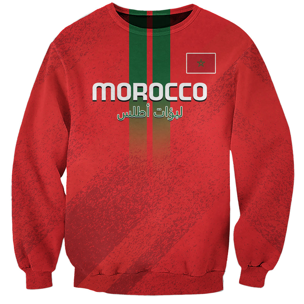 Custom Morocco Football Sweatshirt Go Lionesses of Atlas - Wonder Print Shop