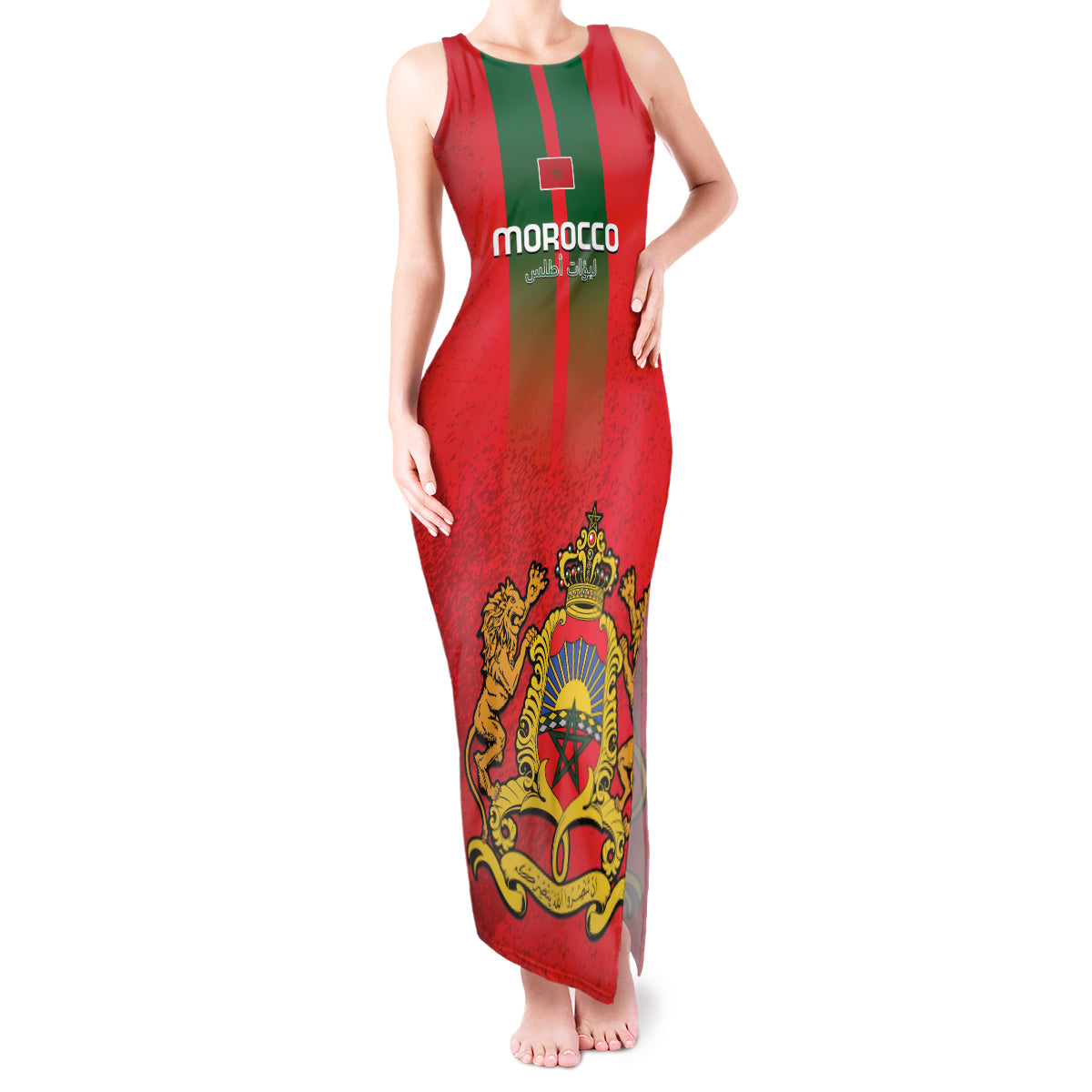 Custom Morocco Football Tank Maxi Dress Go Lionesses of Atlas - Wonder Print Shop