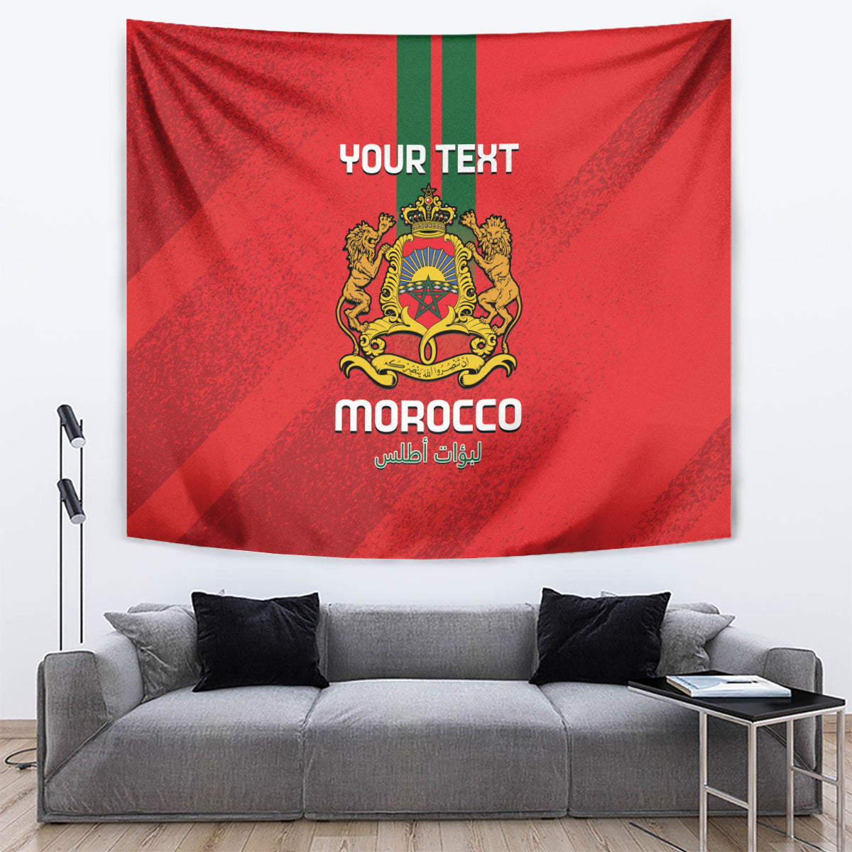 Custom Morocco Football Tapestry Go Lionesses of Atlas - Wonder Print Shop
