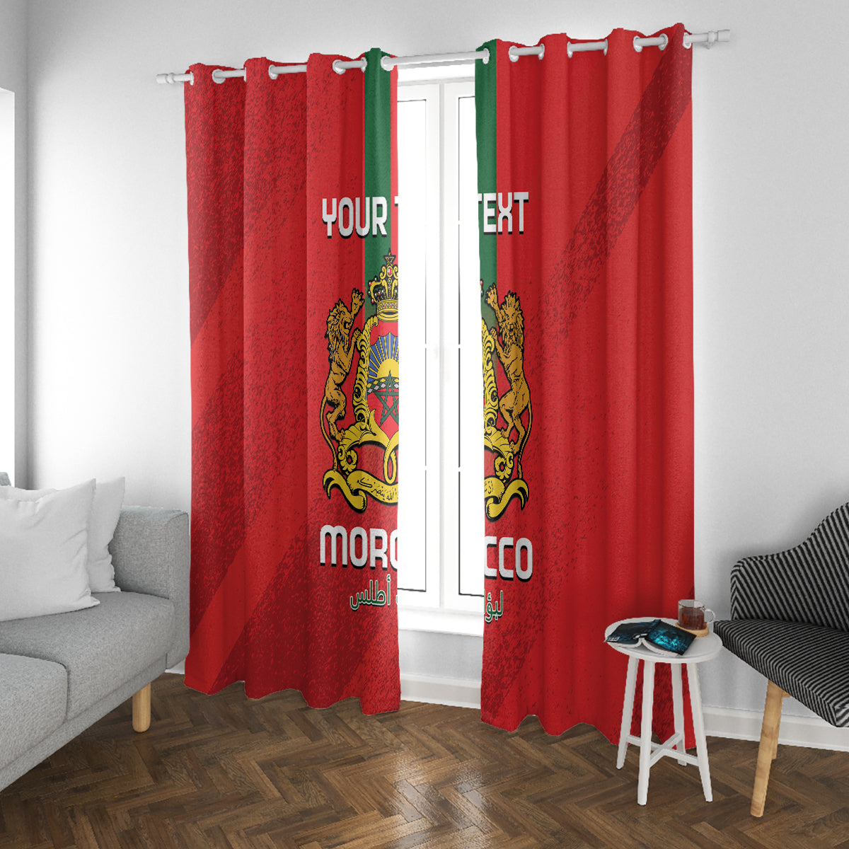 Custom Morocco Football Window Curtain Go Lionesses of Atlas - Wonder Print Shop