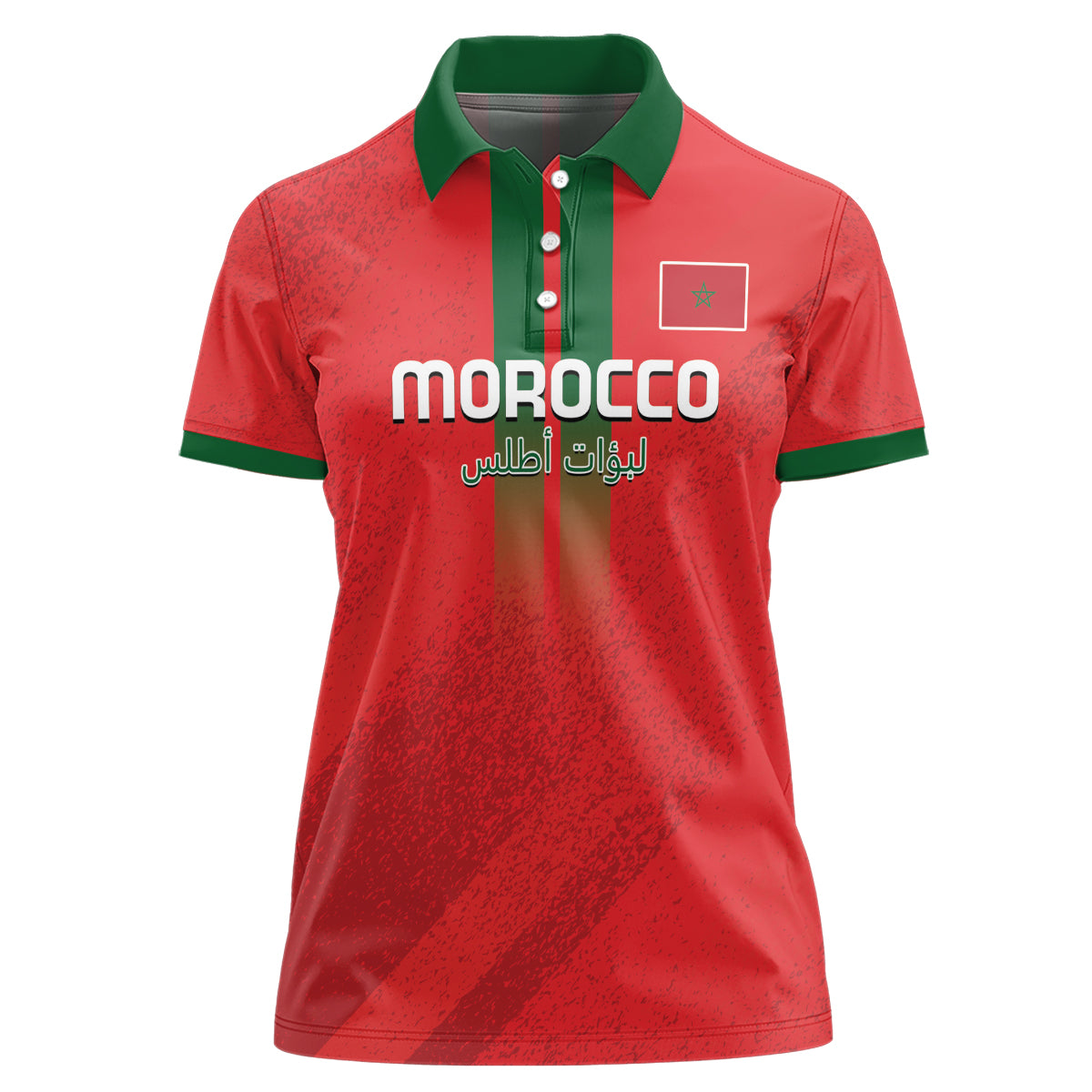 Custom Morocco Football Women Polo Shirt Go Lionesses of Atlas - Wonder Print Shop